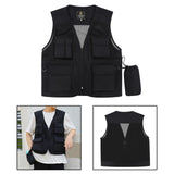 Maxbell Men Fishing Vest Mesh Cloth Lightweight for Climbing Spring Summer Hunting Black 2XL