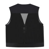 Maxbell Men Fishing Vest Mesh Cloth Lightweight for Climbing Spring Summer Hunting Black 2XL
