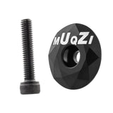 Maxbell Mountain Bike Headset Top Cap 28.6mm Fork Replacement Cover Aluminum Alloy Black with Screw