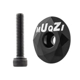 Maxbell Mountain Bike Headset Top Cap 28.6mm Fork Replacement Cover Aluminum Alloy Black with Screw