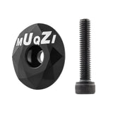 Maxbell Mountain Bike Headset Top Cap 28.6mm Fork Replacement Cover Aluminum Alloy Black with Screw