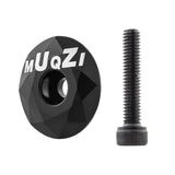 Maxbell Mountain Bike Headset Top Cap 28.6mm Fork Replacement Cover Aluminum Alloy Black with Screw