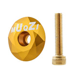 Maxbell Mountain Bike Headset Top Cap 28.6mm Fork Replacement Cover Aluminum Alloy Aureate with Screw