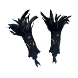 Maxbell Punk Gothic Gloves Women Costume Feather Wrist Cuff for Showgirl Stage Show