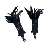 Maxbell Punk Gothic Gloves Women Costume Feather Wrist Cuff for Showgirl Stage Show