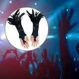 Maxbell Punk Gothic Gloves Women Costume Feather Wrist Cuff for Showgirl Stage Show