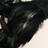 Maxbell Punk Gothic Gloves Women Costume Feather Wrist Cuff for Showgirl Stage Show