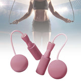 Maxbell Cordless Jumping Rope Gym Exercise Fitness Weighted Jump Rope for Kids Ball dia6.5cm Pink