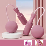 Maxbell Cordless Jumping Rope Gym Exercise Fitness Weighted Jump Rope for Kids Ball dia6.5cm Pink