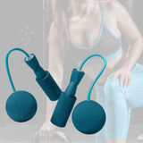Maxbell Cordless Jumping Rope Gym Exercise Fitness Weighted Jump Rope for Kids Ball dia6.5cm Blue