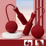 Maxbell Cordless Jumping Rope Gym Exercise Fitness Weighted Jump Rope for Kids Ball dia6.5cm Red