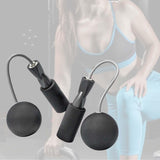 Maxbell Cordless Jumping Rope Gym Exercise Fitness Weighted Jump Rope for Kids Ball dia6.5cm Black