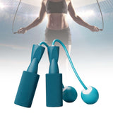 Maxbell Cordless Jumping Rope Gym Exercise Fitness Weighted Jump Rope for Kids Ball dia.3.2cm Blue