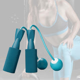 Maxbell Cordless Jumping Rope Gym Exercise Fitness Weighted Jump Rope for Kids Ball dia.3.2cm Blue