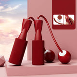 Maxbell Cordless Jumping Rope Gym Exercise Fitness Weighted Jump Rope for Kids Ball dia.3.2cm Red