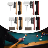 Maxbell Durable Billiards Pool Table Brush Set Cleaning Brushes Pool Table Cleaner Brown 3PCS