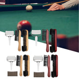 Maxbell Durable Billiards Pool Table Brush Set Cleaning Brushes Pool Table Cleaner Brown 3PCS