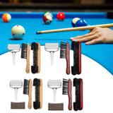 Maxbell Durable Billiards Pool Table Brush Set Cleaning Brushes Pool Table Cleaner Brown 3PCS