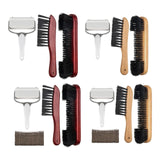 Maxbell Durable Billiards Pool Table Brush Set Cleaning Brushes Pool Table Cleaner Brown 3PCS