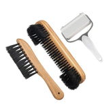 Maxbell Durable Billiards Pool Table Brush Set Cleaning Brushes Pool Table Cleaner Brown 3PCS