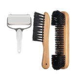 Maxbell Durable Billiards Pool Table Brush Set Cleaning Brushes Pool Table Cleaner Brown 3PCS