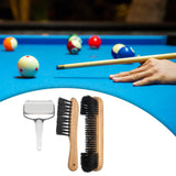 Maxbell Durable Billiards Pool Table Brush Set Cleaning Brushes Pool Table Cleaner Brown 3PCS