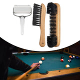 Maxbell Durable Billiards Pool Table Brush Set Cleaning Brushes Pool Table Cleaner Brown 3PCS