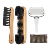 Maxbell Durable Billiards Pool Table Brush Set Cleaning Brushes Pool Table Cleaner Brown 4PCS