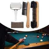 Maxbell Durable Billiards Pool Table Brush Set Cleaning Brushes Pool Table Cleaner Brown 4PCS
