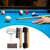 Maxbell Durable Billiards Pool Table Brush Set Cleaning Brushes Pool Table Cleaner Brown 4PCS