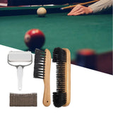 Maxbell Durable Billiards Pool Table Brush Set Cleaning Brushes Pool Table Cleaner Brown 4PCS