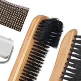 Maxbell Durable Billiards Pool Table Brush Set Cleaning Brushes Pool Table Cleaner Brown 4PCS