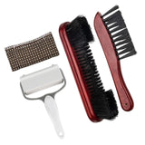Maxbell Durable Billiards Pool Table Brush Set Cleaning Brushes Pool Table Cleaner Red 4PCS