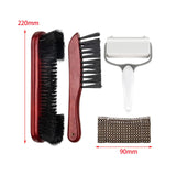 Maxbell Durable Billiards Pool Table Brush Set Cleaning Brushes Pool Table Cleaner Red 4PCS