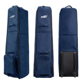 Maxbell Portable golf Bag with Wheels Carrier Aviation Bag Folding Blue