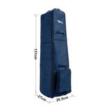 Maxbell Portable golf Bag with Wheels Carrier Aviation Bag Folding Blue