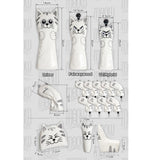 Maxbell Golf Head Covers Mallet Putter Professionals Outdoor Training Equipment 9pcs Iron White