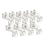 Maxbell Golf Head Covers Mallet Putter Professionals Outdoor Training Equipment 9pcs Iron White