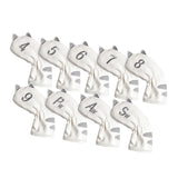 Maxbell Golf Head Covers Mallet Putter Professionals Outdoor Training Equipment 9pcs Iron White