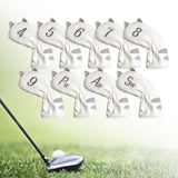 Maxbell Golf Head Covers Mallet Putter Professionals Outdoor Training Equipment 9pcs Iron White