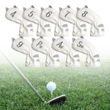 Maxbell Golf Head Covers Mallet Putter Professionals Outdoor Training Equipment 9pcs Iron White