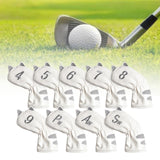 Maxbell Golf Head Covers Mallet Putter Professionals Outdoor Training Equipment 9pcs Iron White