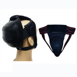 Maxbell 2Pcs Taekwondo Groin Protector Women Men Muay Thai Headgear for Boxing