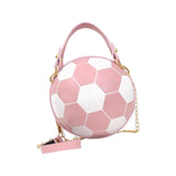 Maxbell Football Shaped Cross Body Bag Purse Wallet PU Shoulder Bag for Work Evening Pink