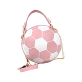 Maxbell Football Shaped Cross Body Bag Purse Wallet PU Shoulder Bag for Work Evening Pink