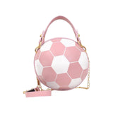 Maxbell Football Shaped Cross Body Bag Purse Wallet PU Shoulder Bag for Work Evening Pink