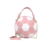 Maxbell Football Shaped Cross Body Bag Purse Wallet PU Shoulder Bag for Work Evening Pink