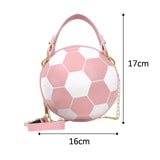 Maxbell Football Shaped Cross Body Bag Purse Wallet PU Shoulder Bag for Work Evening Pink