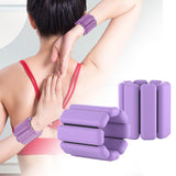 Maxbell 1 Pair Wearable Wrist Ankle Weights Running Dance Cardio Adjustable Yoga Violet