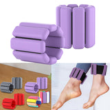 Maxbell 1 Pair Wearable Wrist Ankle Weights Running Dance Cardio Adjustable Yoga Violet
